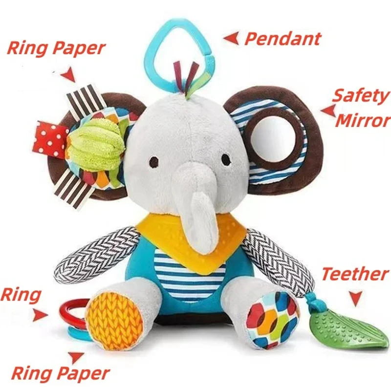 Montessori brinquedos do bebê kawaii macio pelúcia bonecas carrinhos de animais pingente brinquedos para recém-nascidos meninos meninas da criança presente aniversário