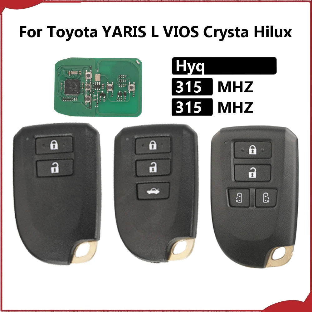 Jingyuqin New Key For Toyota YARIS L VIOS Crysta Hilux 312/314 433/434mhz 8A Chip P4 39 BS1EW BS2ET Smart Keyles 0010 0011 0182
