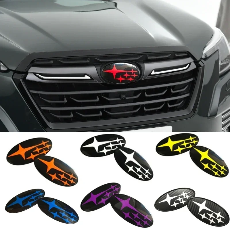 

2Pcs Acrylic Car Styling Front Hood Rear Trunk Logo Emblem Badge Sticker for Subaru Forester 2017 2018 2021 2025 Accessories