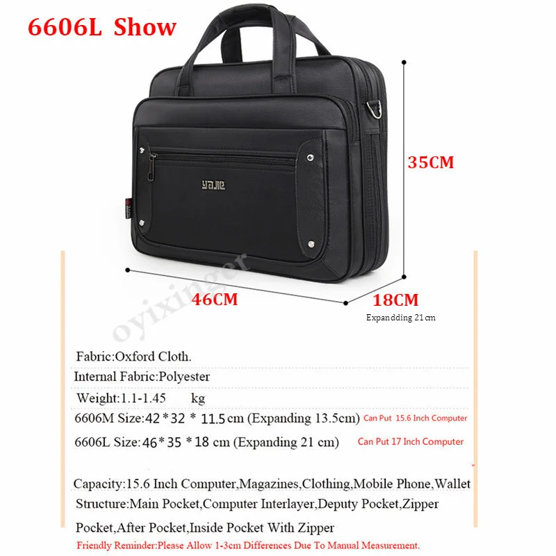 Large Capacity Men's Business Handbags Men Laptop Bags 16