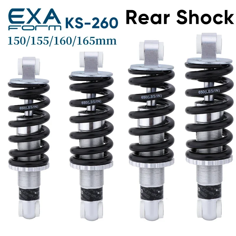 KindShock KS-260 Spring Rear Shock Absorber 650 Pounds 150mm/155mm/160mm/165mm Bike Shocks EXA Form MTB Rear Shock Bicycle Parts