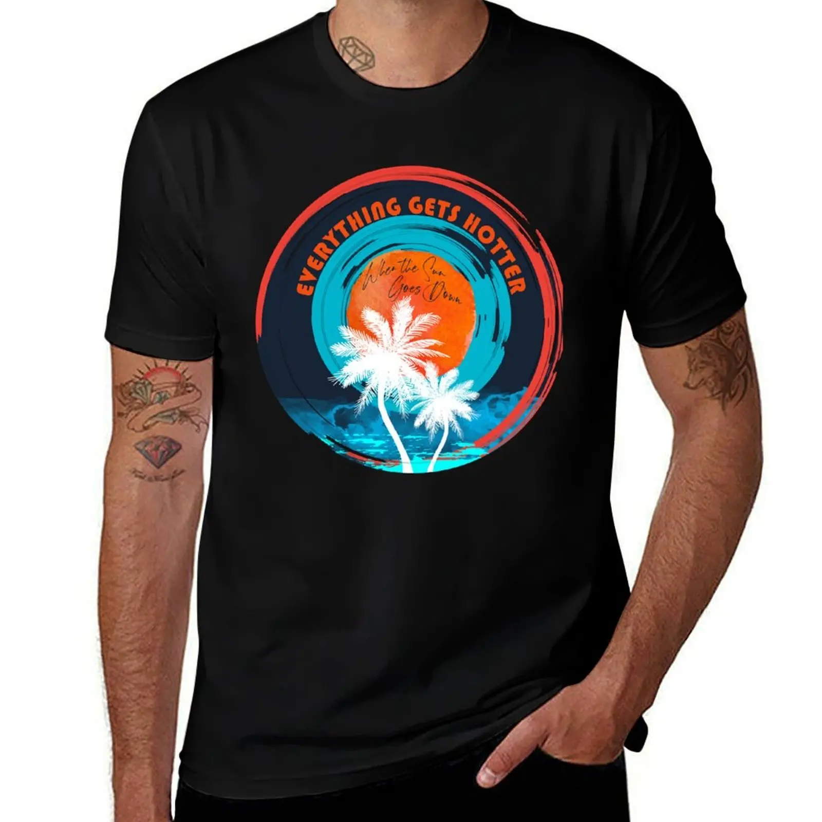 Vintage Great Hotter When The Sun Goes Down Handle Every T-Shirt Fitness Quick Dry Short Sleeve Top T-Shirt