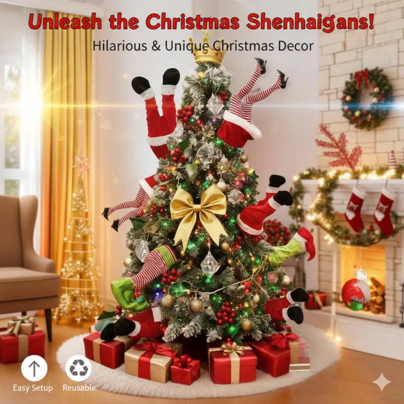 

Christmas Santa Swinging Legs Toy Ins Electric Moving Ornament Xmas Tree Funny Holiday Decoration Party Atmosphere Prop Gift New
