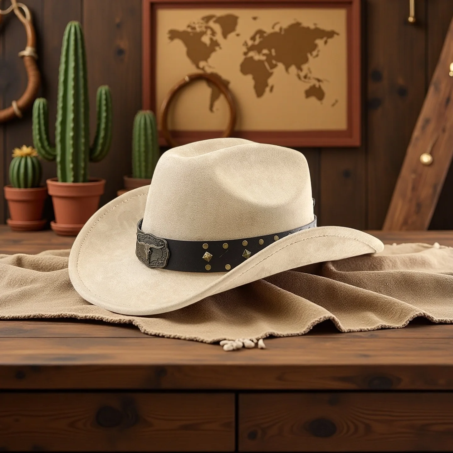 

Women Men Classic Felt Shapeable Wide Brim Western Suede Hat for Cowboys and Cowgirls