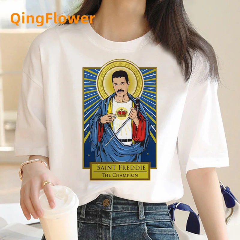 Freddie Mercury Mecury The Queen Band Tshirt Clothing Male Manga Vintage Funny 2022 Japanese T Shirt T-shirt Vintage