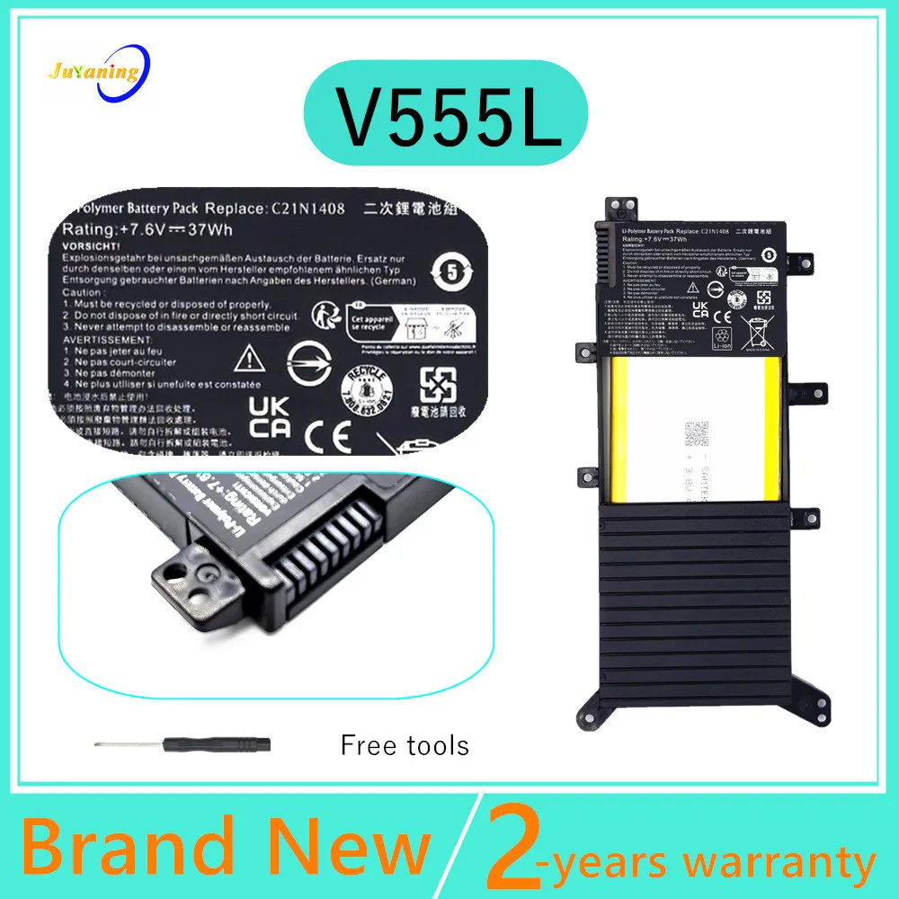 

V555L Laptop Battery for ASUS VivoBook V555U 4000 V5555LB MX555 C21N1408 7.6V 37WH