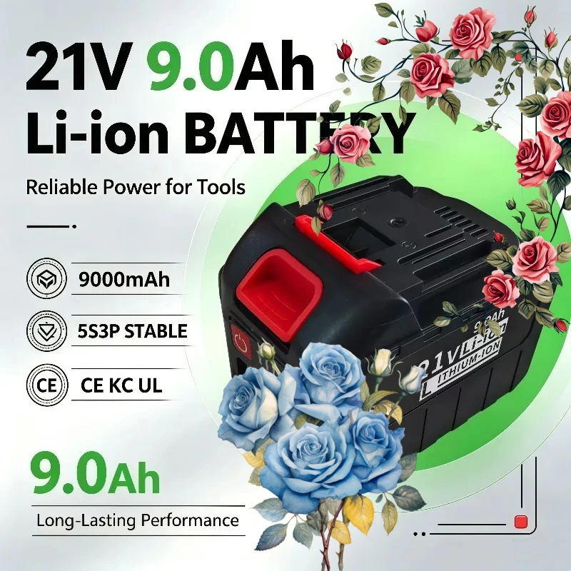 For Electric Screwdriver 5S3P 21V 9000mAh 18650 Lithium Battery High‑current High Discharge Replace Power Battery