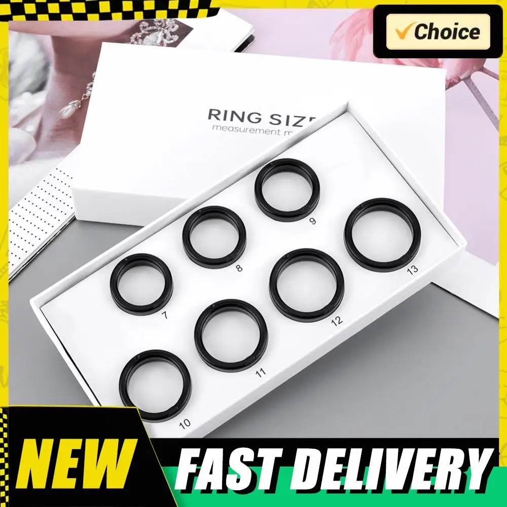 Zestaw do wyznaczania rozmiaru inteligentnego pierścienia, zestaw do wyznaczania rozmiaru inteligentnego pierścienia, 7 próbek rozmiarów pierścieni przed zakupem inteligentnego pierścienia, zestaw do wyznaczania rozmiaru pierścienia, rozmiary od 7 do 13.