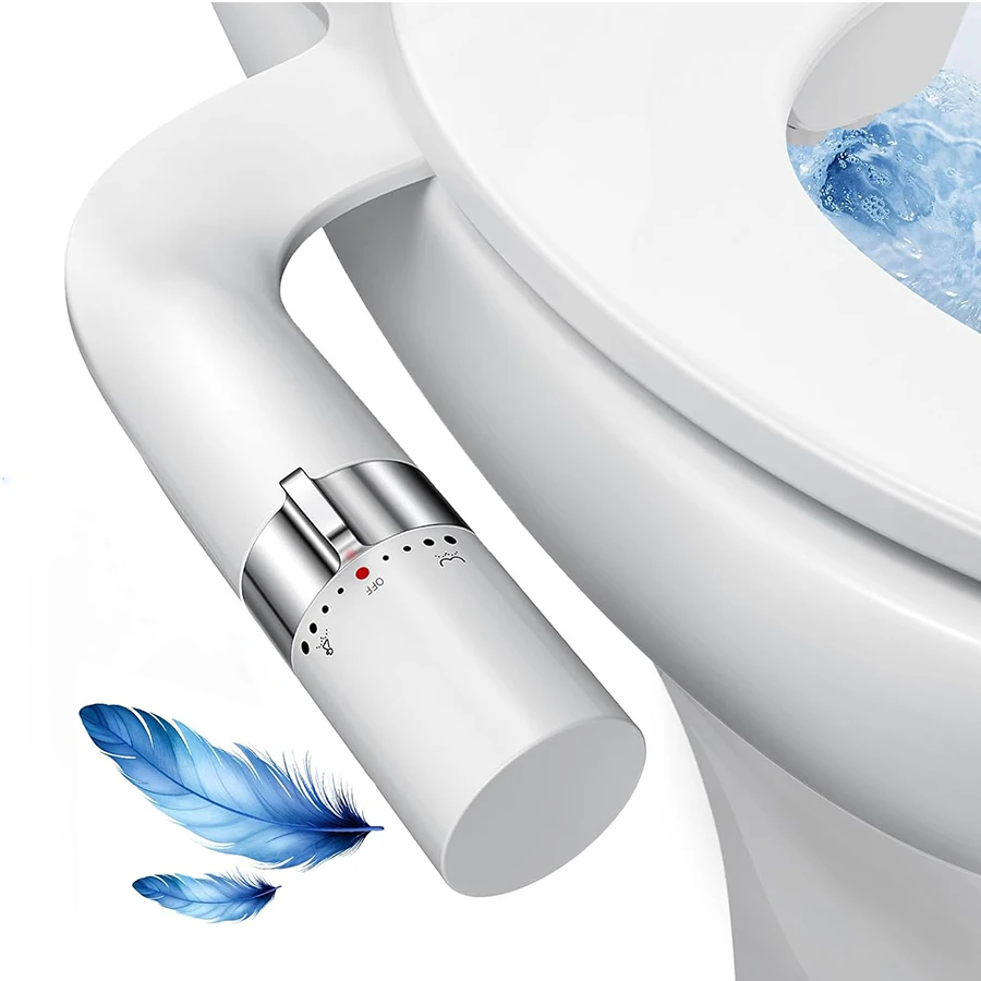 

Ультратонкая неэлектрическая насадка-биде с двойным соплом для унитаза, для очистки задней части и женской гигиены, с регулируемым напором воды