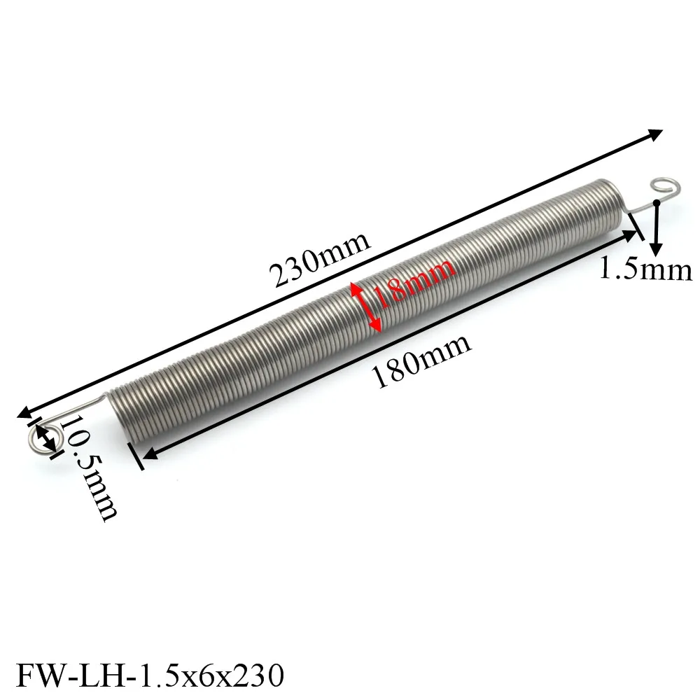 2PCS 304 Stainless Steel Wire 1.5mm OD 18mm Tesnion Spring Energy Machinery DIY Industrial Spring