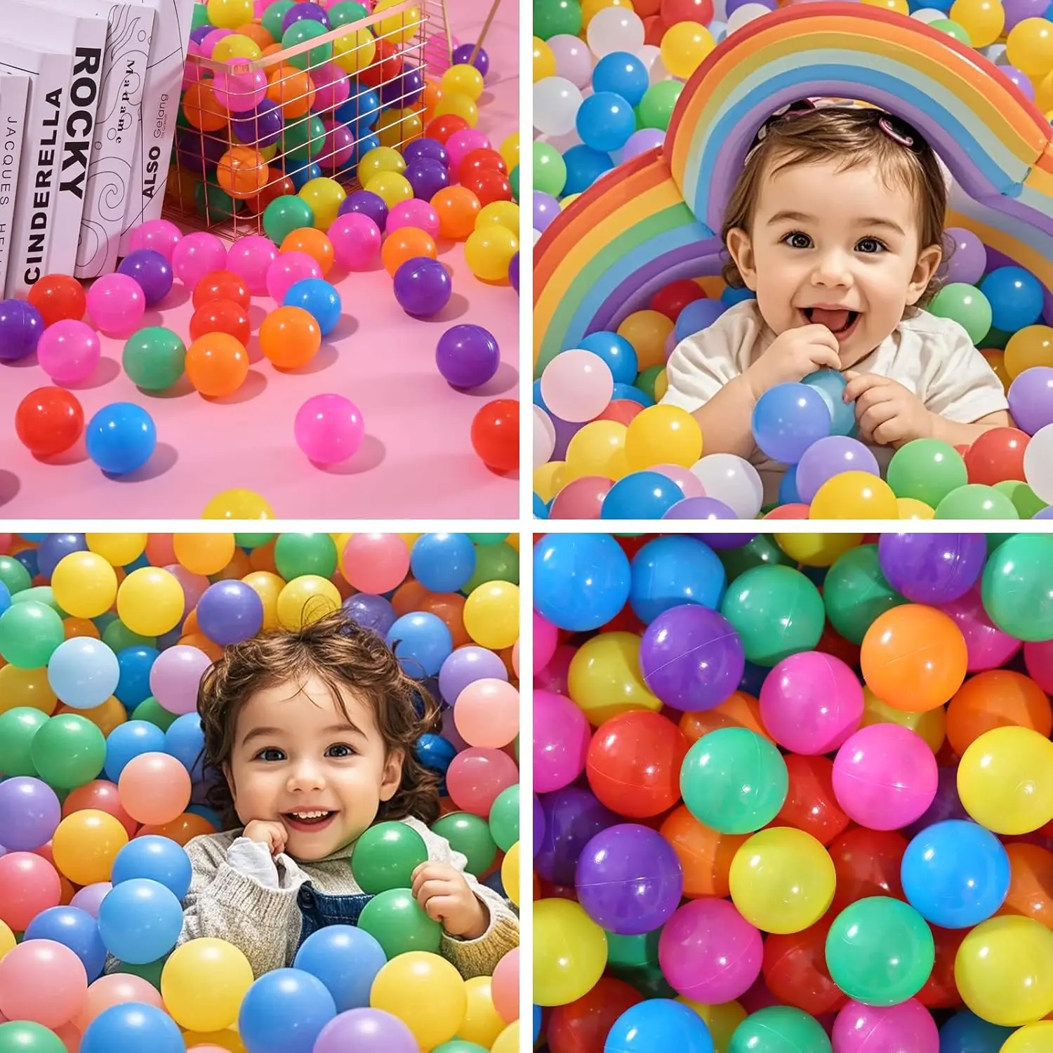 Ball Pit Balls - Juguetes coloridos de piscina oceánica para niños, sin ftalatos y BPA, 100 piezas para casa de juegos, tienda de campaña o parque infantil