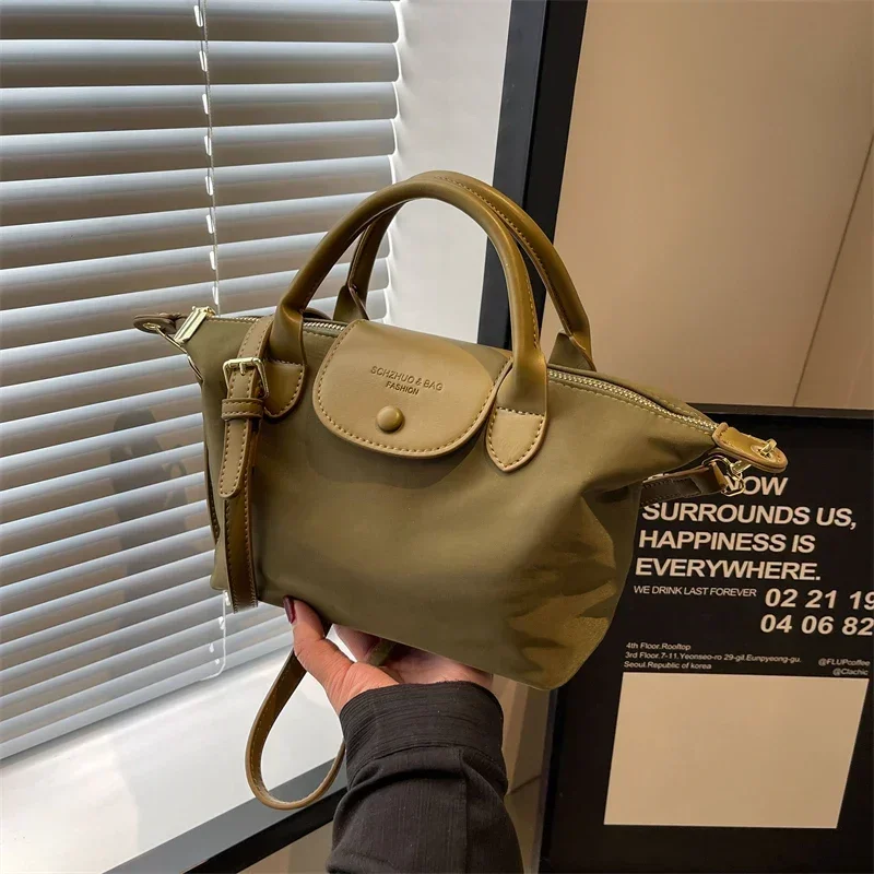 Solid Simple Button Sewing Fashion Oxford Shoulder Bags Buckle Zipper Crossbody Bag 2024 Hot Sale Hand Bags for Women Bolsa