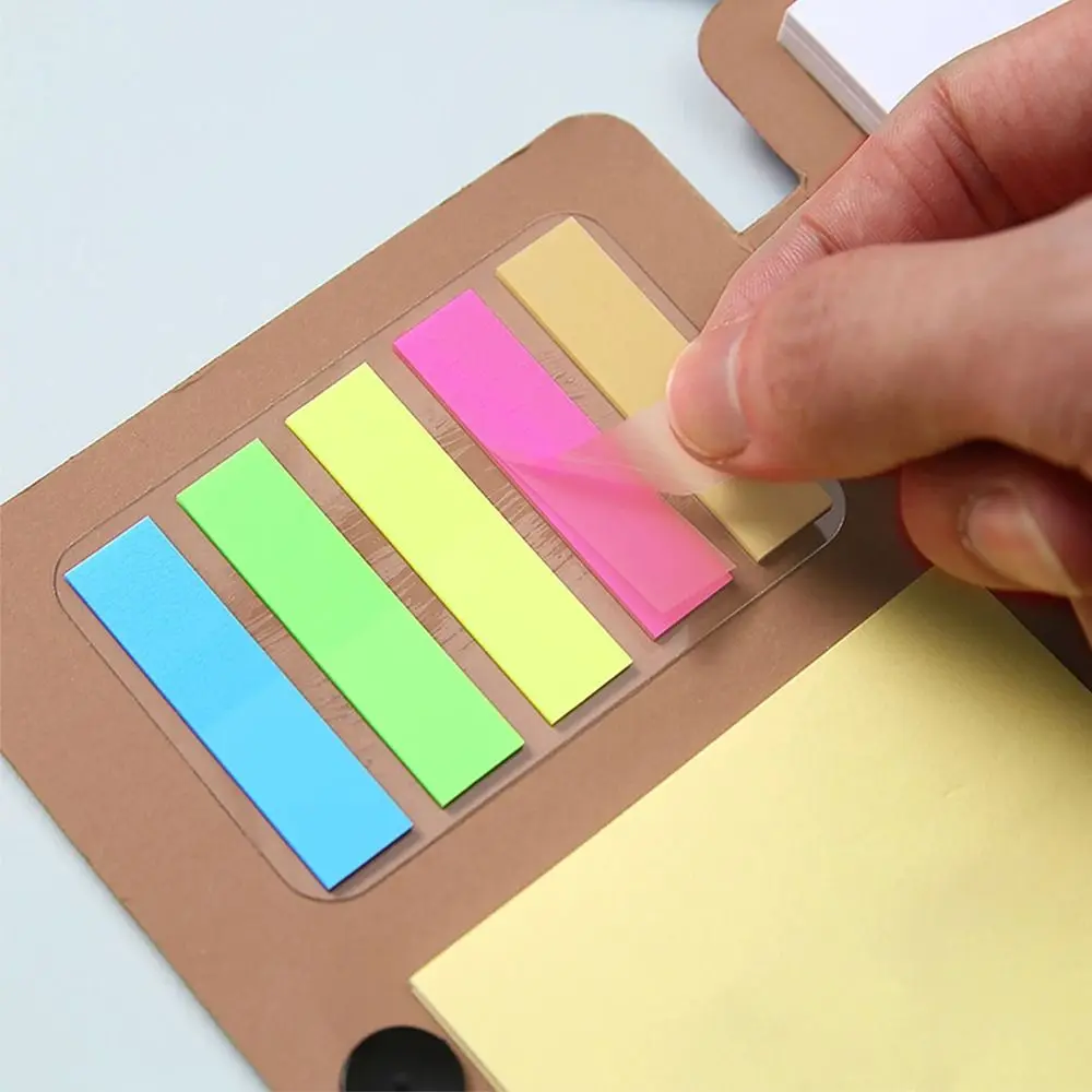 1Pcs New Minimalist Note Pads Book Multifunctional Label Stickers Notebook with Sticky Notes and Pen Memo Pad Shopping List