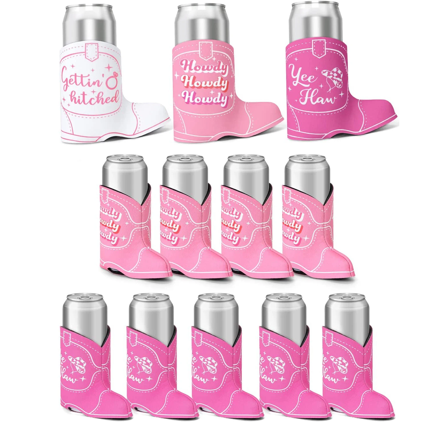 Cute Boot Drink Holders 2pc set, Bachelorette Party Drink Covers for party Insulated Drink Holders Cowgirl Party Decorations