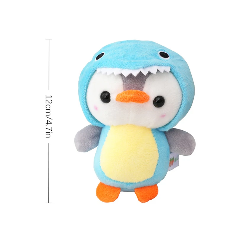 Cute Stuffed Animals Penguin Doll Keychain Plush Toy Little Penguin Transforms Into Dinosaur Frog Doll Keyring Bag Pendant Gift