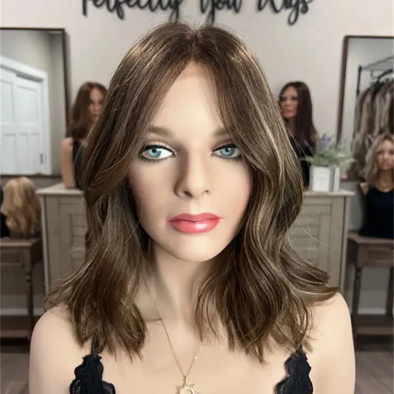 موجة قصيرة بوب 13x4 أومبير براون شقراء الاصطناعية HD الدانتيل شعر مستعار أمامي قبل قطعها شعري مع شعر الطفل 180% الكثافة شعر مستعار للمرأة #1