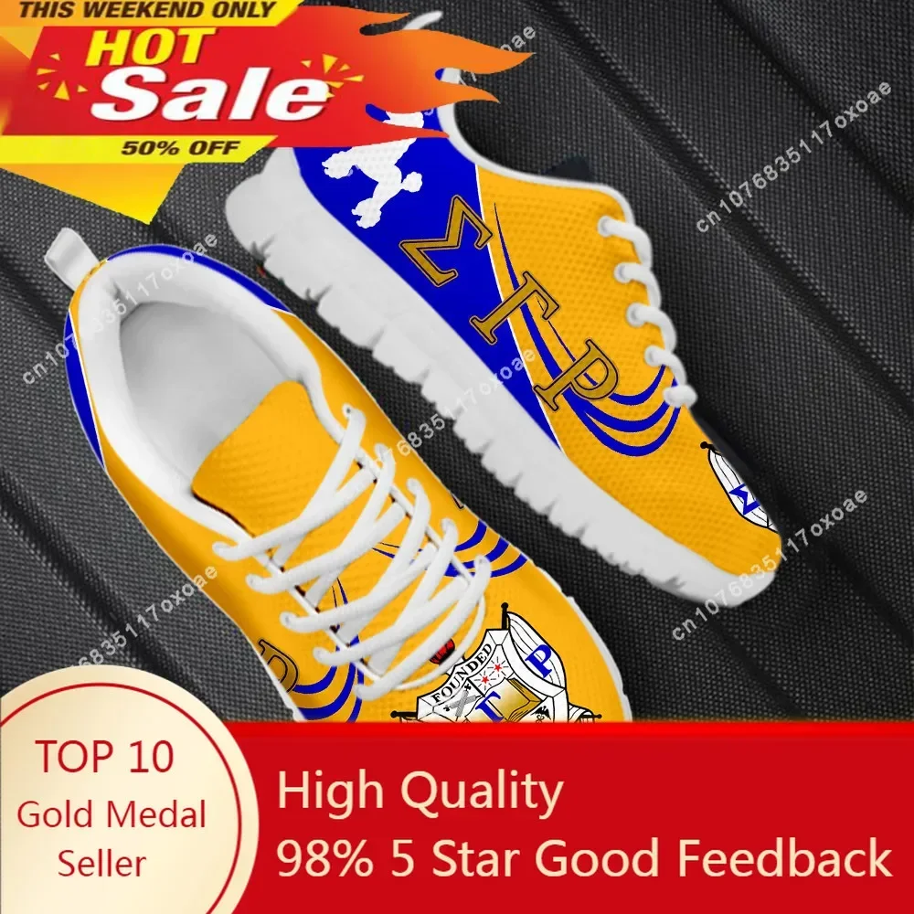 

Dirty Resistant Casual Sneakers Sigma Gamma Rho Poddles Print Breathable Lace-up Flats for Women Men Tenis Feminino