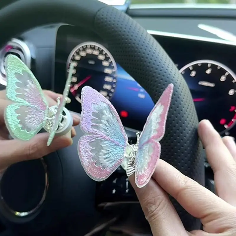 Butterfly Car Ornament Cute Fluttering Butterfly Trinket For Vehicle Center Console Car Refreshing Ornament That Spreads Aroma