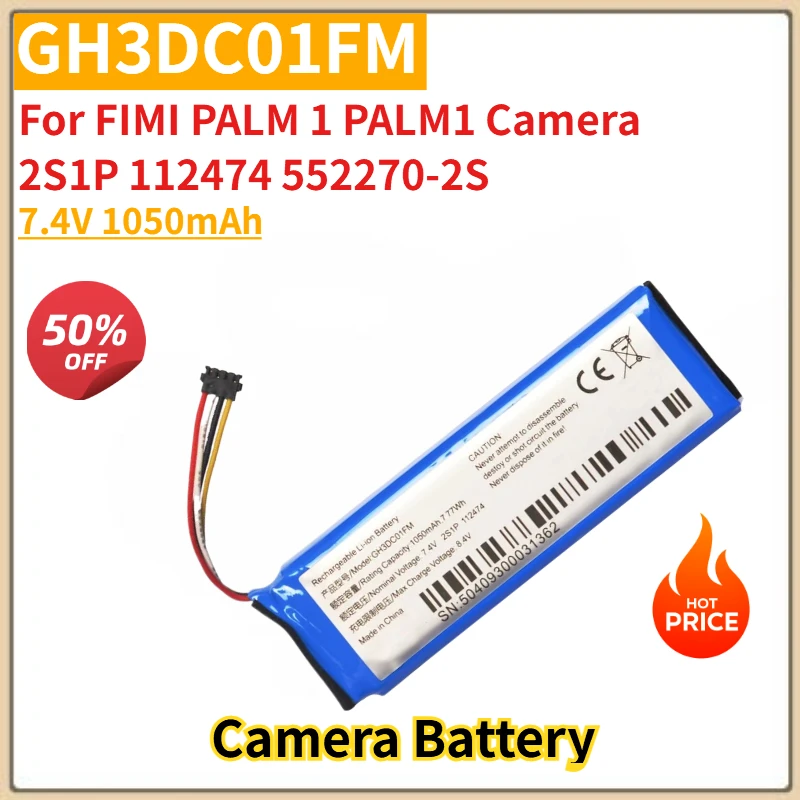 

GH3DC01FM Replacement Digital Battery 7.4V 1050mAh 7.77Wh for Xiaomi FIMI PALM PALM 1 YTXJ03FM Pocket Cameras
