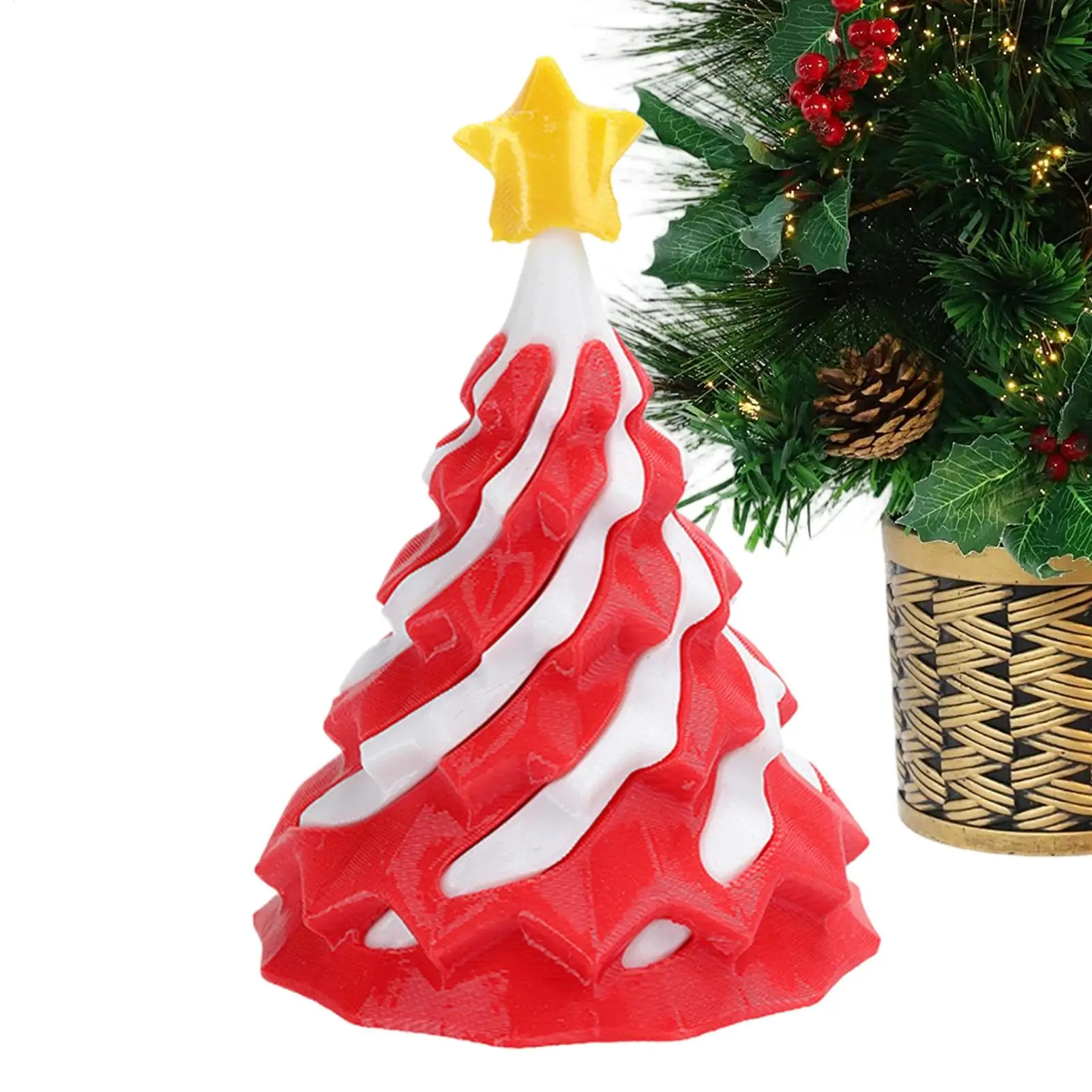 3D Printed Christmas Tree Collectible Desktop Decoration Passthrough 3D Printing Christmas Figure for Teens Adults Boys Girls