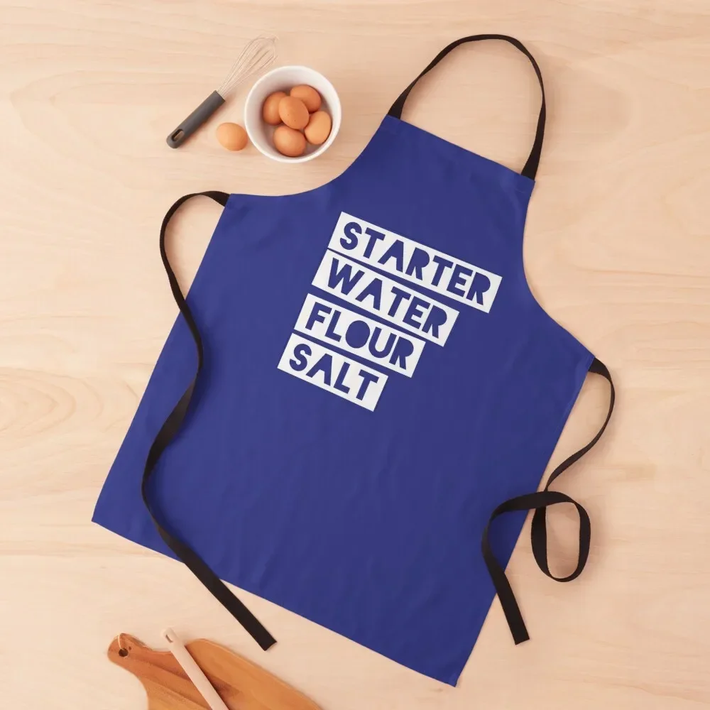 Sourdough Ingredients (White Block Letters) | Apron Customizable Woman cook wear Apron