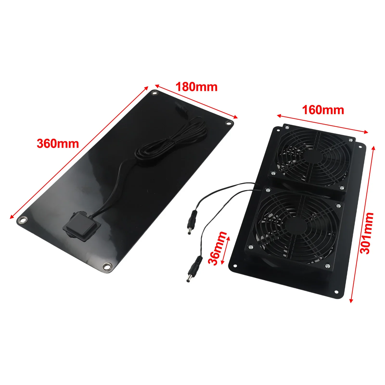 

Multifunctional Solar Panel 30W 12V Exhaust Fan for Outdoor Office Dog Houses Fresh and Clean Environment Easy Installation
