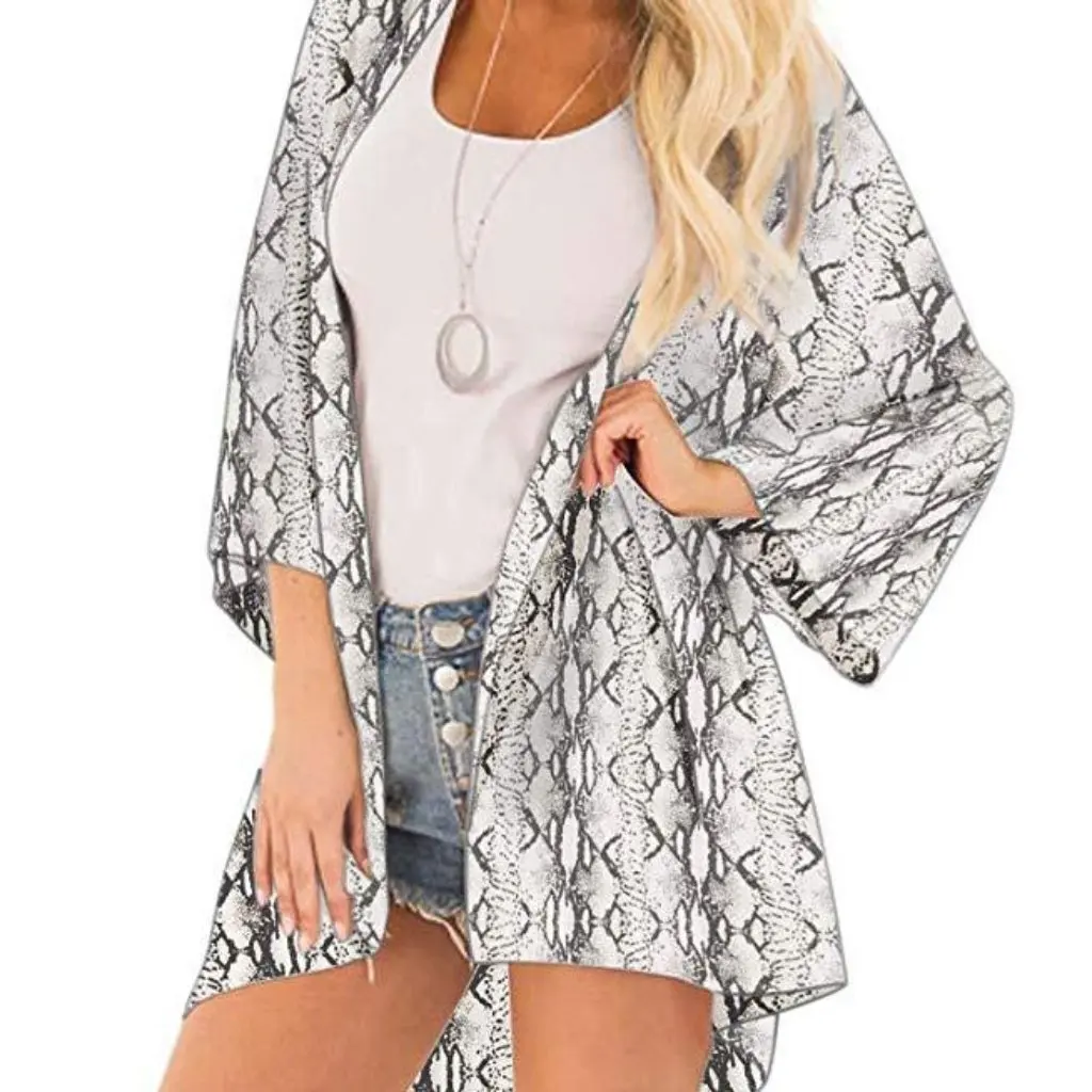 

Шифоновый кардиган с цифровым принтом в европейском и американском стиле, бикини, топ, женское солнцезащитное кимоно, повседневная летняя верхняя одежда