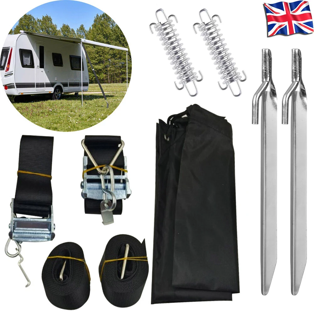 1 مجموعة ل Thule المظلة العاصفة عقد أسفل الأشرطة الجانبية المظلة تأمين السنانير قافلة متنقل العاصفة الرياح مجموعة اكسسوارات السيارات