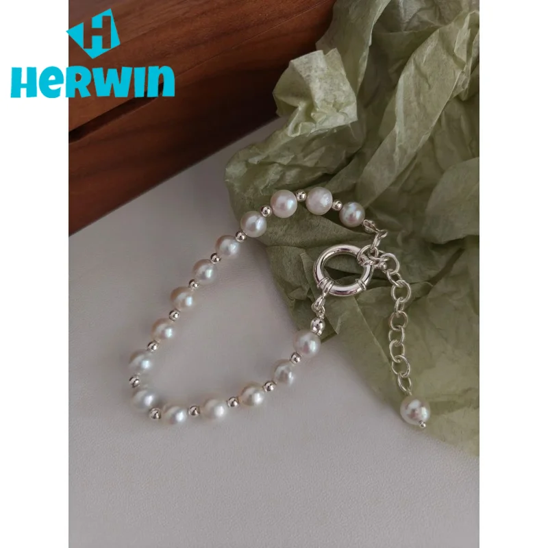 Full Body S925 Sterling Silver | Natural Freshwater Pearl Bracelet | Chain Length 17+5CM 100742