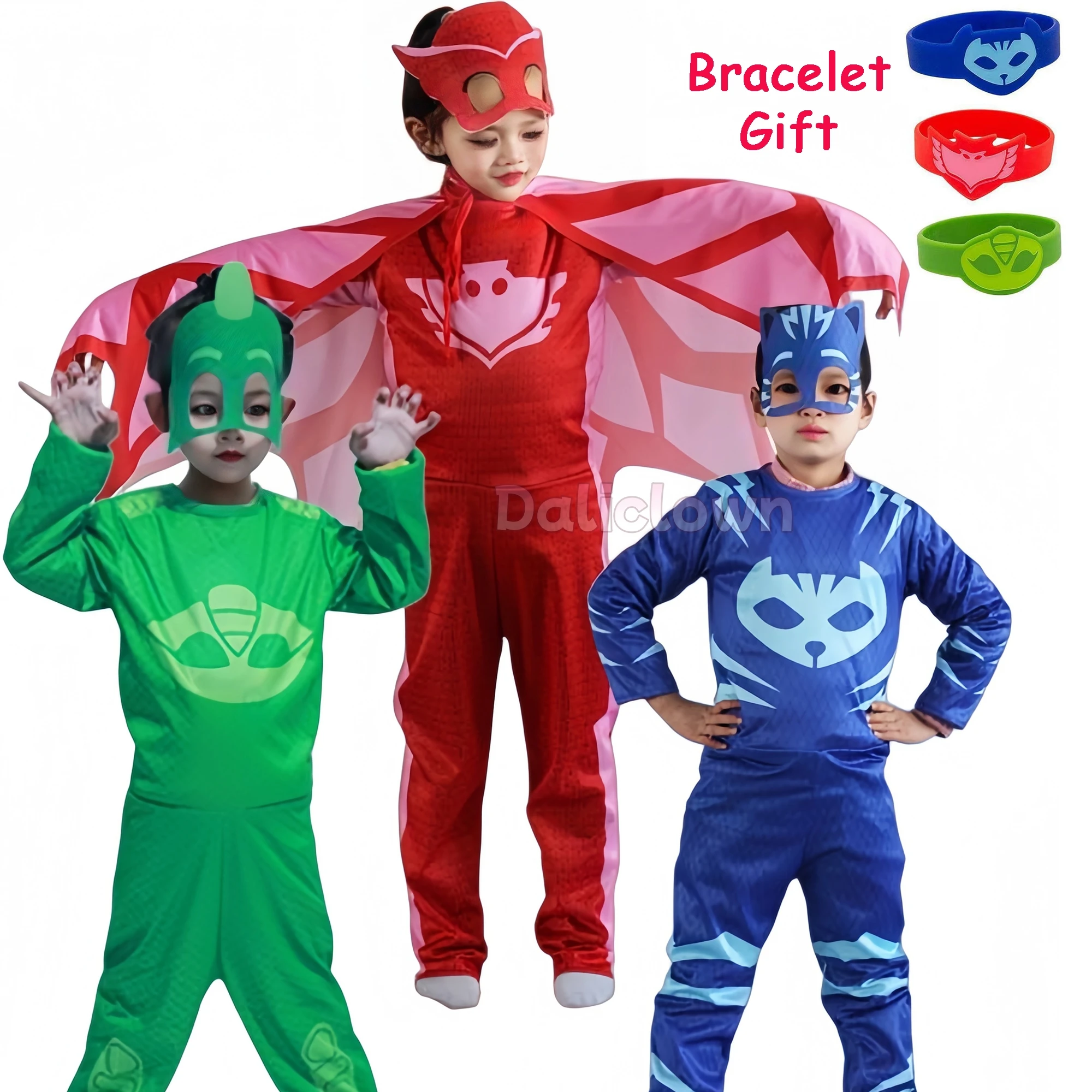 Máscaras de Anime Owlette Catboy Connor Greg Amaya, disfraz de Cosplay, traje de Gekko, máscara de capa, disfraz de fiesta de cumpleaños para niños y niñas