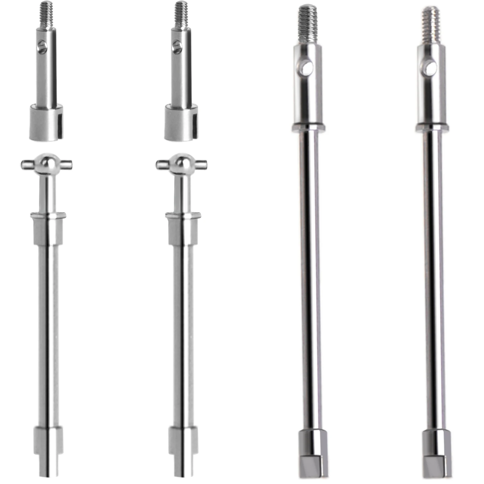 Axle Drive Shaft Front Rear CVD Set Steel Dogbone Axle Shaft for SCX24 Gladiator JLU Bronco C10 Deadbolt Plastic Axles Replaceme