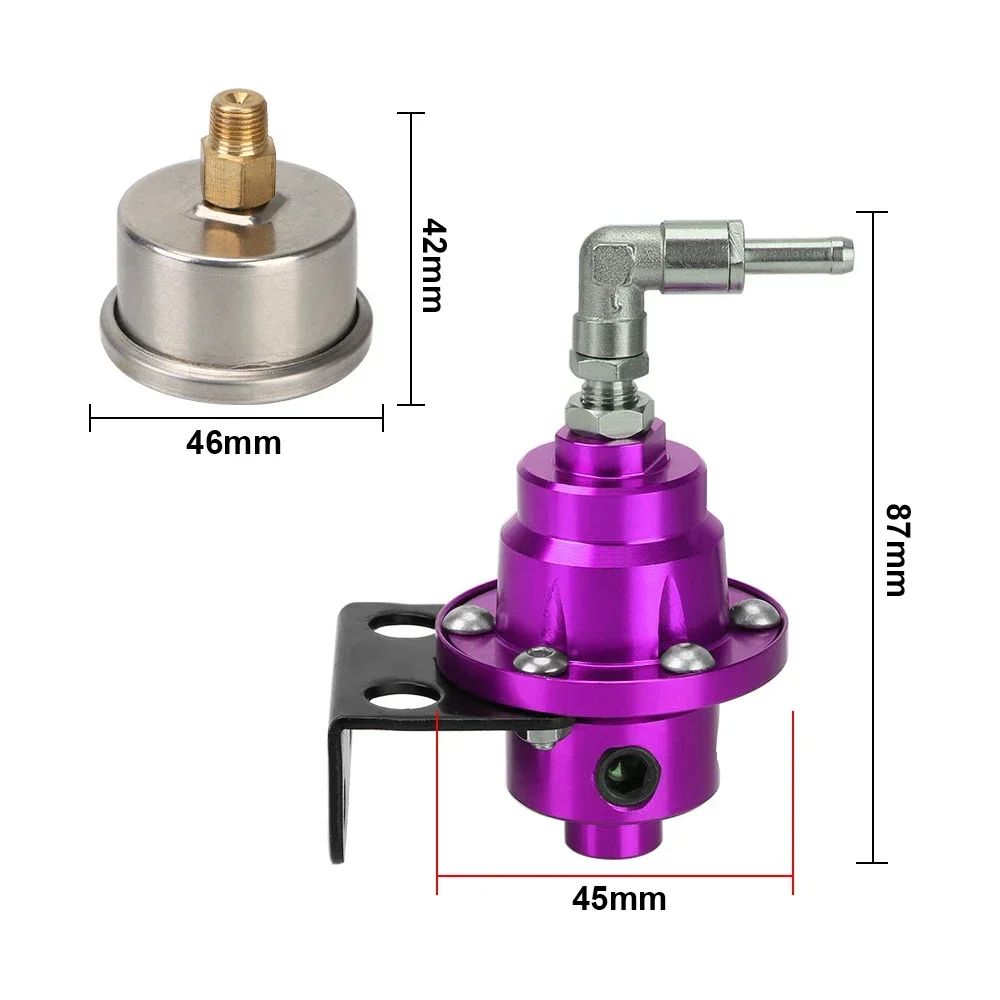 Universal SARD Style Adjustable Fuel Pressure Regulator Jdm Turbo With Original Gauge AN6 1/8 NPT Fitting Car Accessories