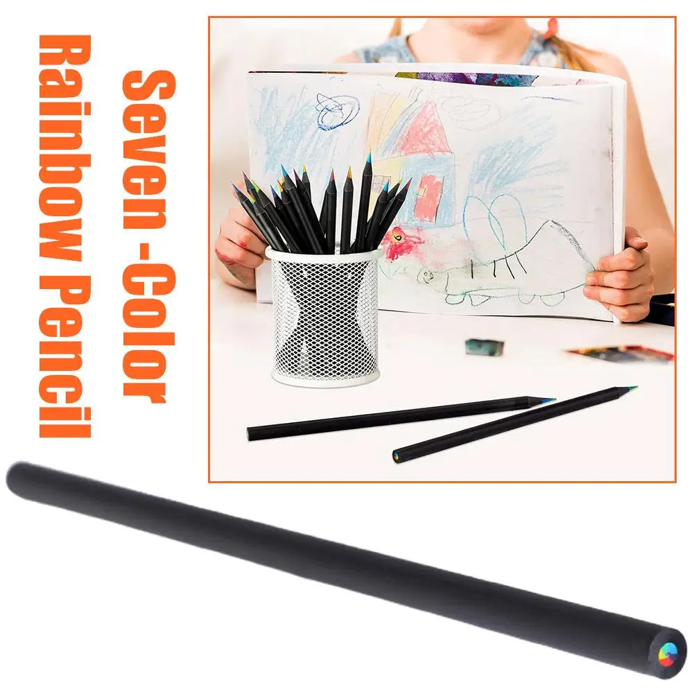 7-color Rainbow Pencil Concentric Gradient Crayons Kids Drawing Painting Painting Gift Art Pencil Multi-color Stationery E5z4