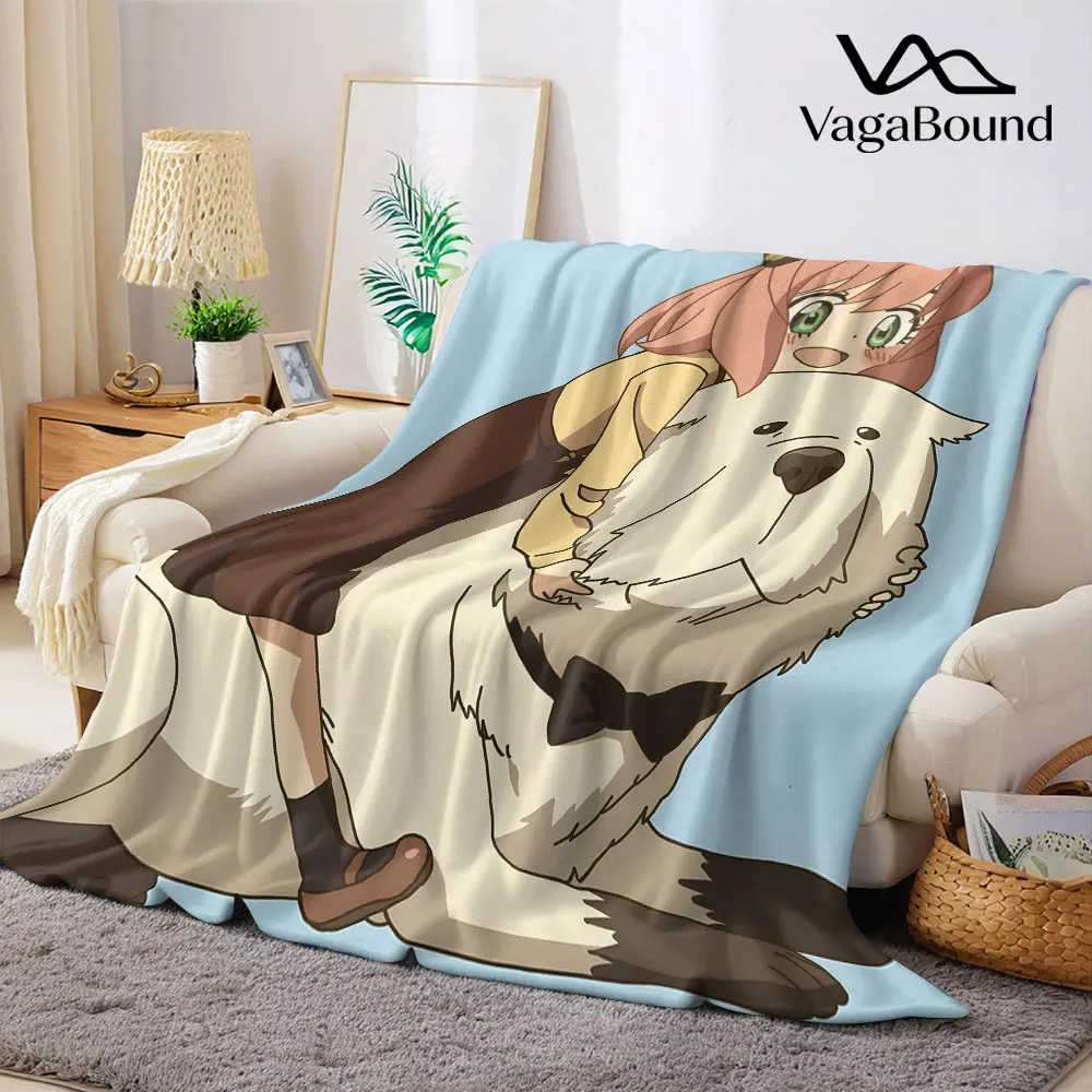Anime S-Spy X Family-s Printed Blanket Suitable for Sofas Beds Offices Travel Camping Chairs Warm Plush Blanket