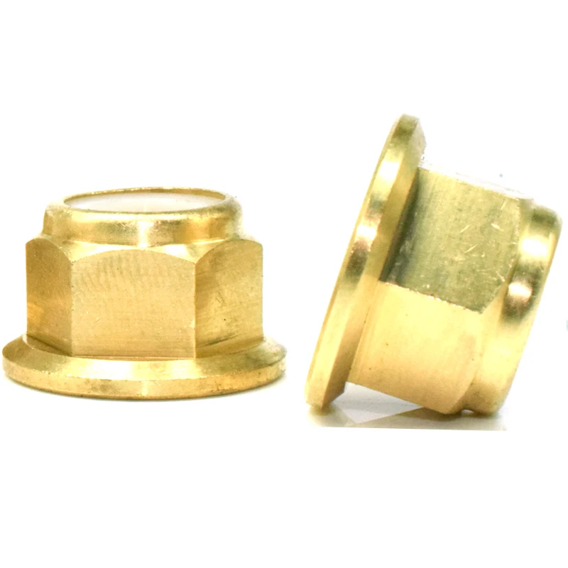 M2-M8 Copper Alloy Hex Flange Nylon Insert Lock Nuts, Special Hardware Accessories for RC Models, Assorted Sizes