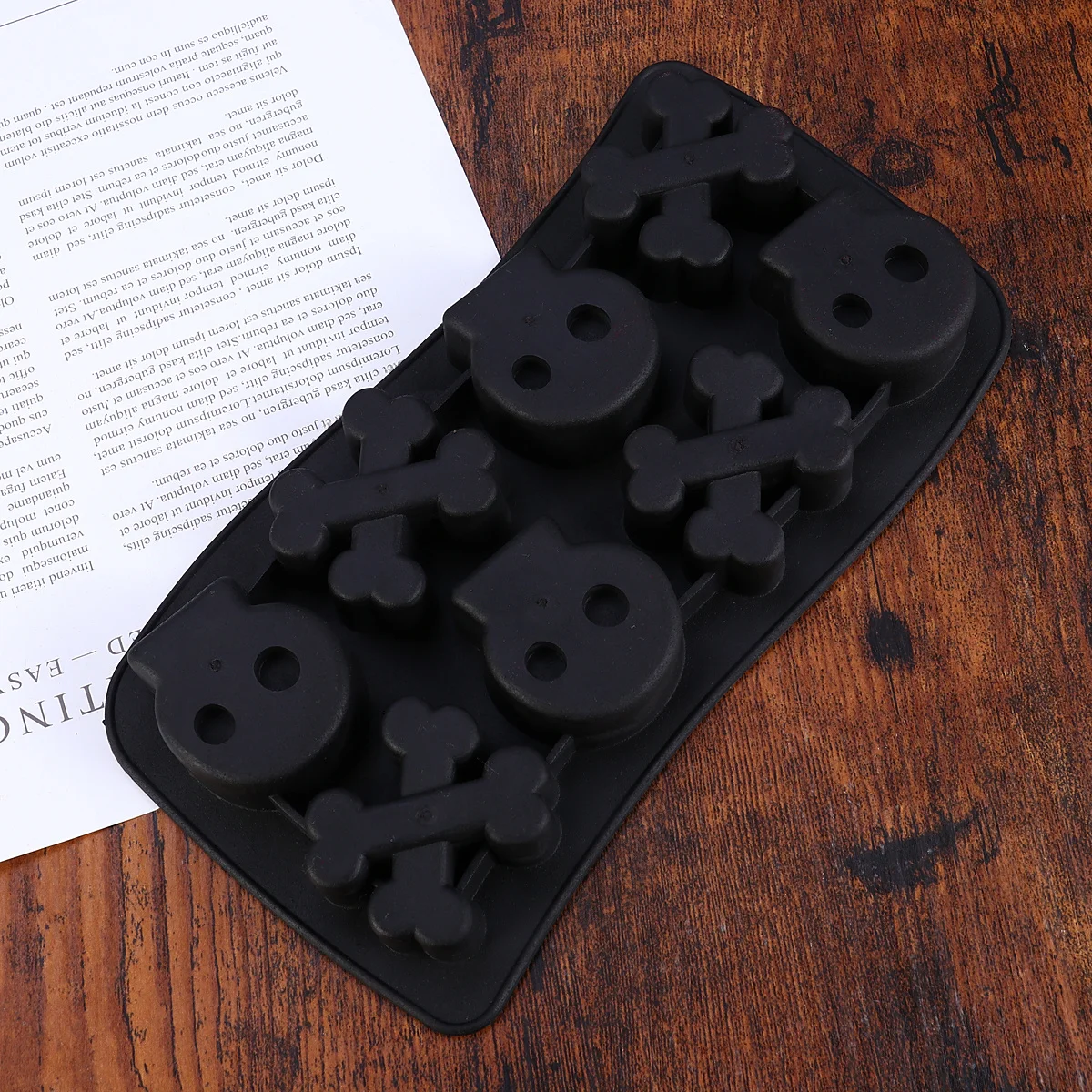 

1Pcs Halloween Ice Mold Skull Shape DIY Treats Pudding Jelly Chocolate Safe Black Ice Cube Mold