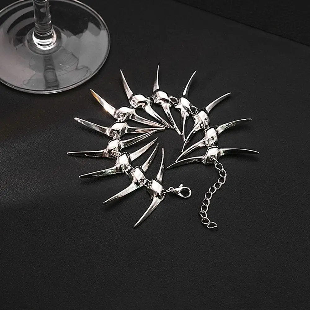 New Metal Thorn Bracelet Unisex Trendy Punk Bracelet Jewelry Super Cool Fish Bone Bangle Women Men