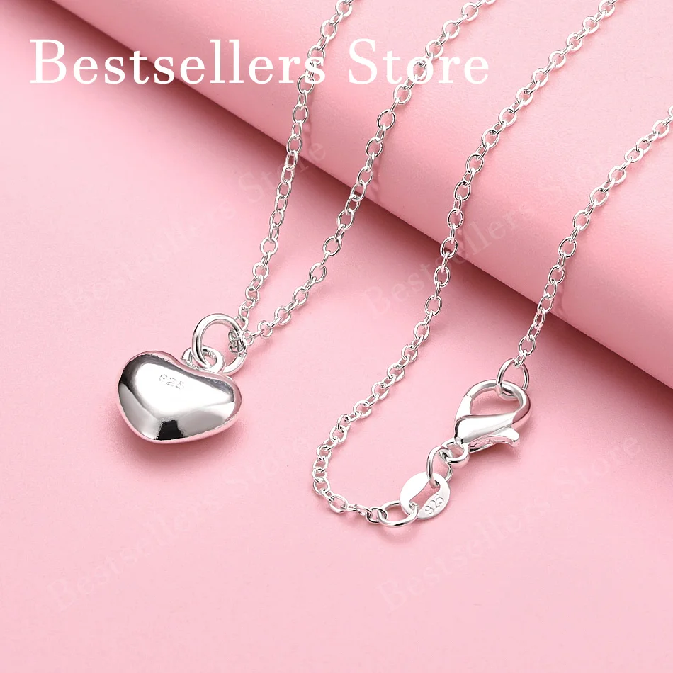 

925 sterling silver 16-30 inch exquisite heart-shaped pendant necklace for women's fashion wedding engagement jewelry