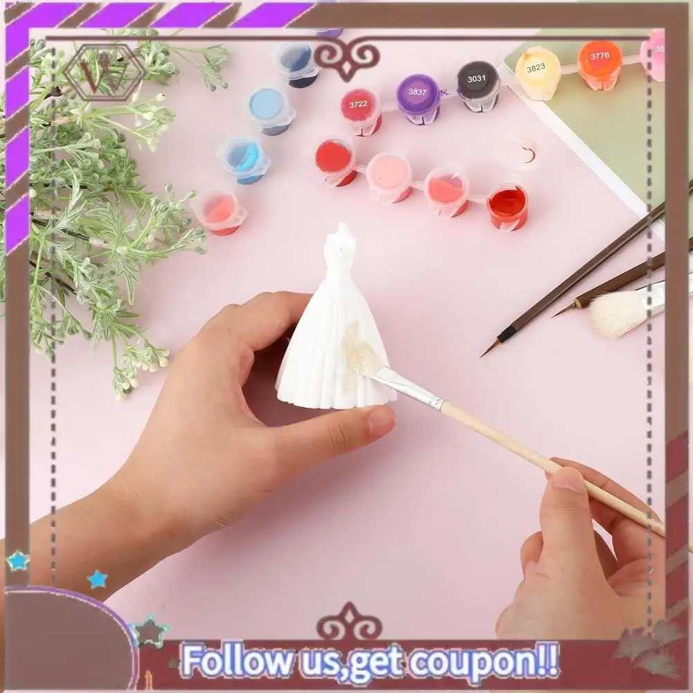 ABBG-11 قطعة من أدوات طلاء الفخار بأشكال مختلفة مجموعة فرش خشبية للطلاب والفنانين والكبار