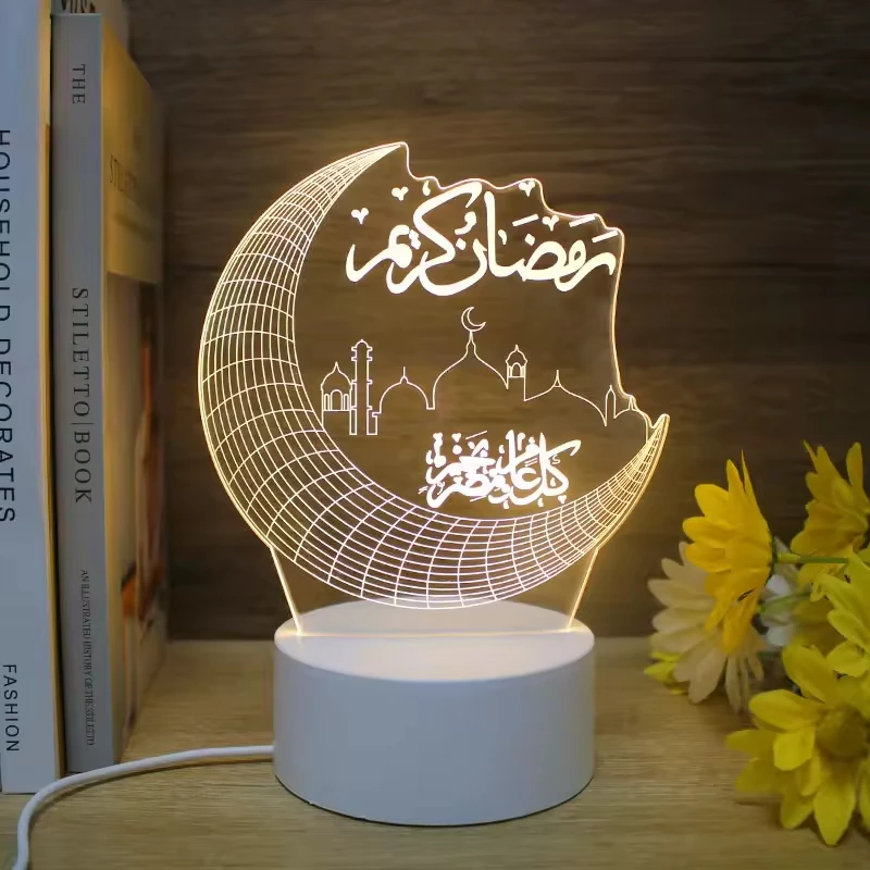 

Новинка! 3D LED ночник на USB-питании «Ид Мубарак» 2026 – праздничное украшение для стола, мусульманский декор для дома на Рамадан и Ид.
