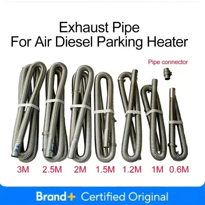60cm 100cm 120cm 150cm 200cm 250cm 300cm Air Diesel Parking Heater Stainless Steel Exhaust Pipe Tube Gas Vent Hose Car Truck VAN view 5