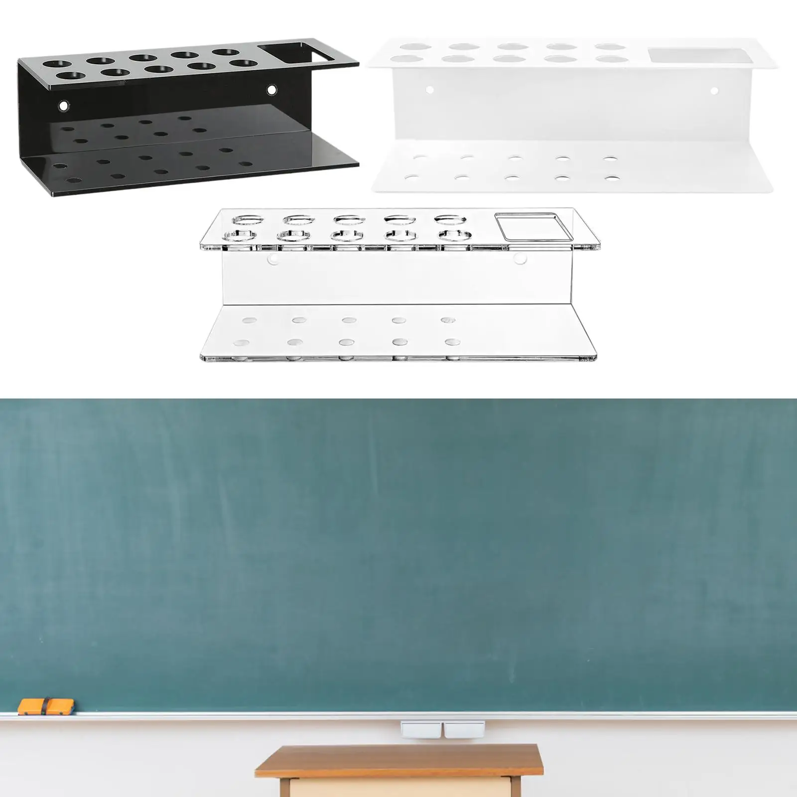 Marker Holder Wall Mounted 10 Slot Wall Marker Organizer Accessories Organizer Pen Container for School Dorm Classroom Home