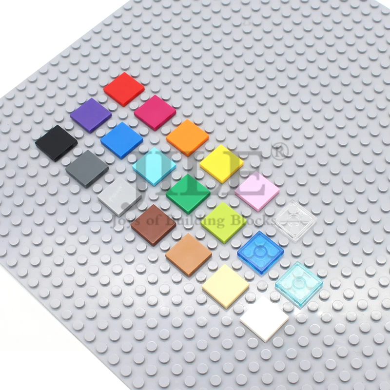 100 pçs moc diy blocos de construção figura tijolos clássicos telha 2x2 educacional criativo compatível com 3068 acessórios brinquedos