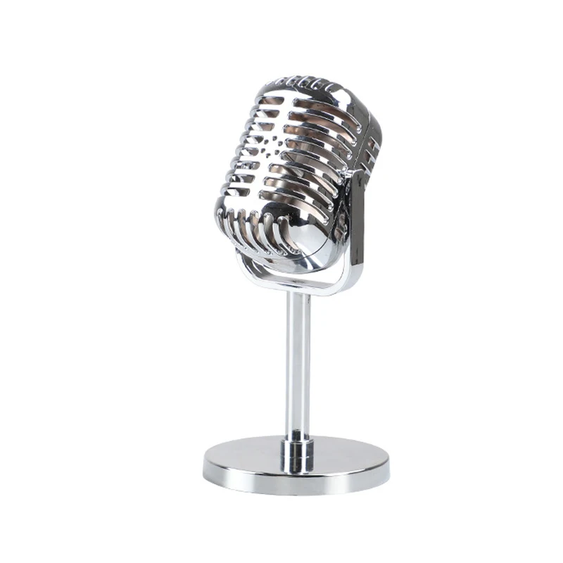 1x 2x Plastic Simulation Microphone Props  Mic Stage Performance Photography Prop Home Party Decoration Ornament