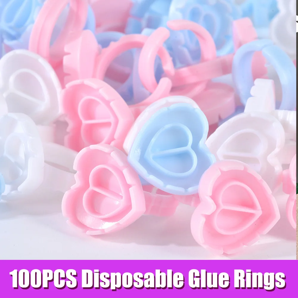 100PCS Smart Glue Rings for Eyelash Extensions - Lash Glue Holder Cups