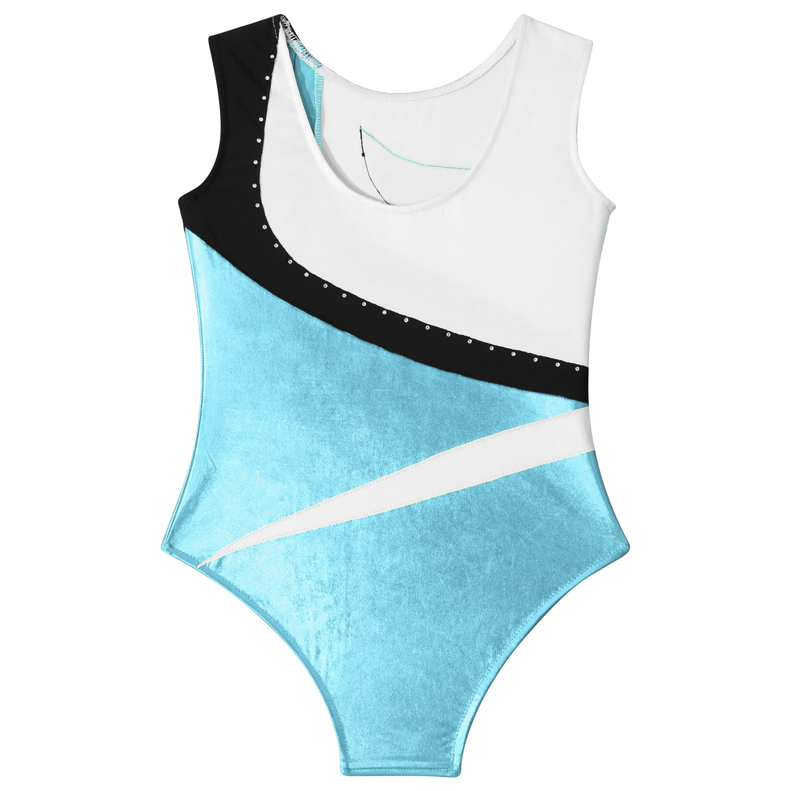 Kids Girls Artistic Gymnastic Ballet Dance Costume Ballet Leotards Metallic Classic Dancewear Ballet Jumpsuit for Figure Skating