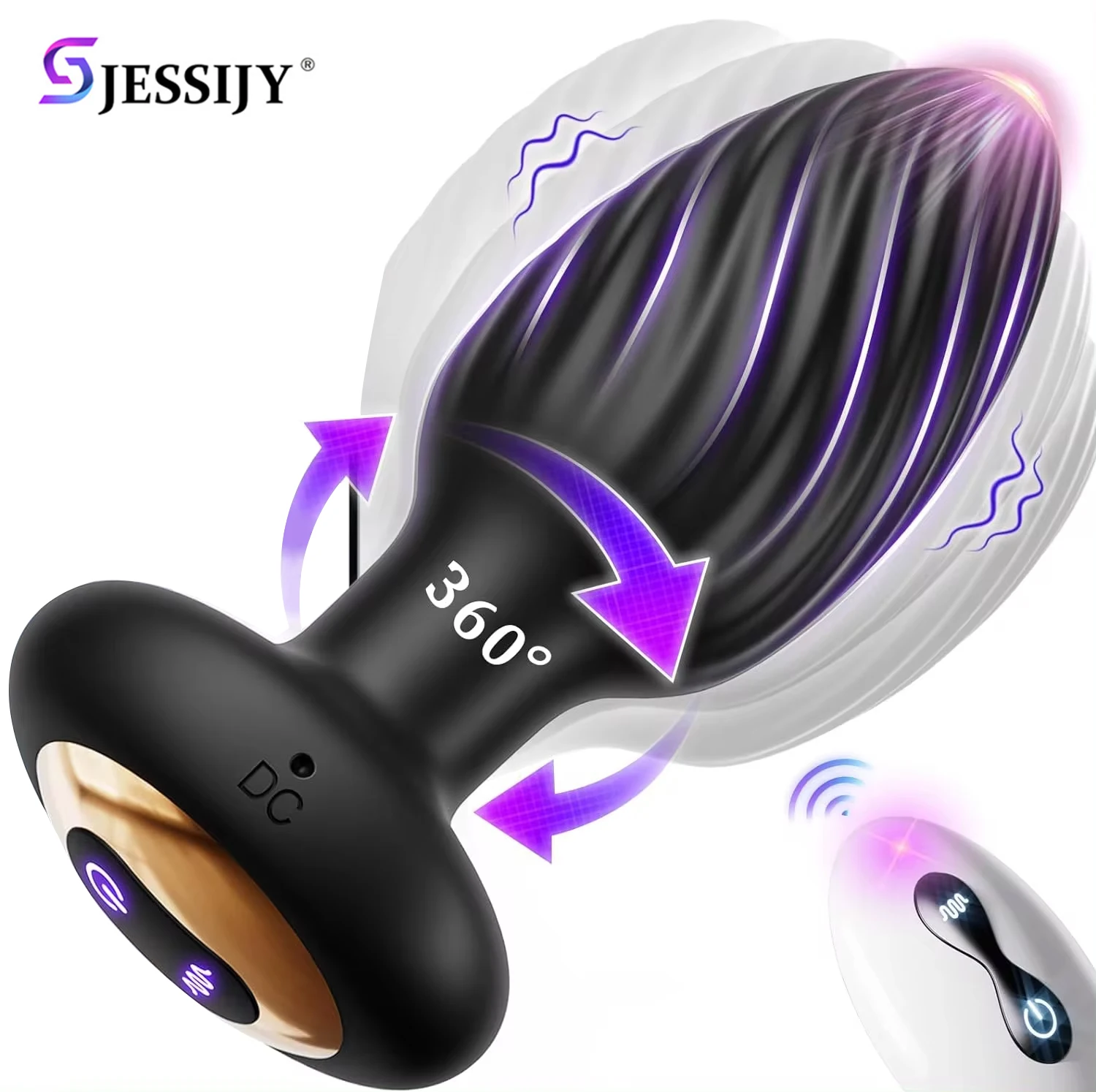 360 Remote Control Rotating Plugue Anal Vibrador Dildo Silicone Prostate Massager Anal Butt Plug Dilator Sex Toys For Women Men