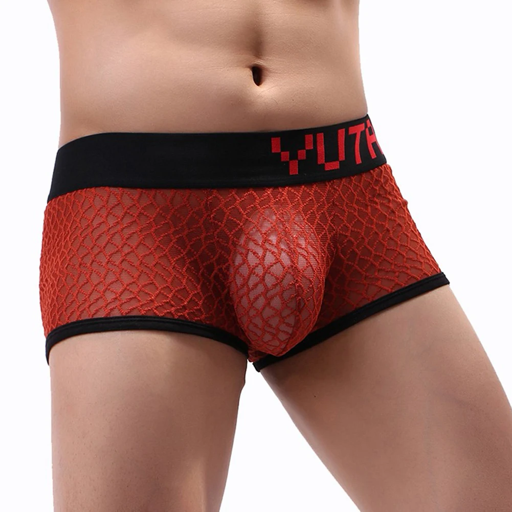 Boxer da uomo Sexy intimo trasparente ultrasottile pantaloncini morbidi mutande mutandine traspiranti a vita bassa biancheria erotica Gay