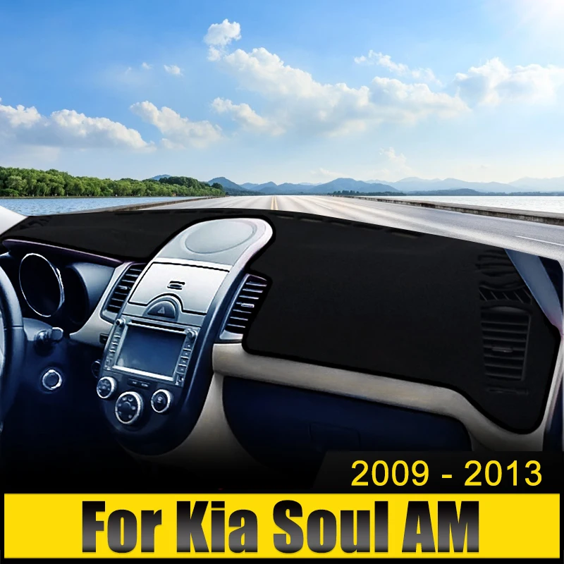 

For Kia Soul AM 2009 2010 2011 2012 2013 Car Dashboard Cover Avoid Light Pad Sun Shade Anti-UV Carpets Non-Slip Anti-UV Mat