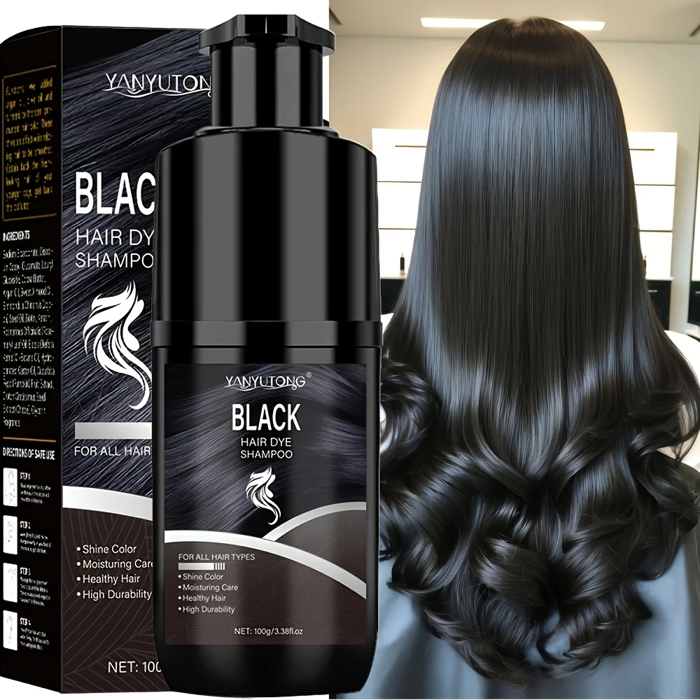 Natürliches Haarfärbeshampoo, Pflanzenpigmente, langanhaltend, sanft und hautfreundlich, semi-permanentes Färbeset, sofortige Abdeckung von grauem Haar. – Detail 4